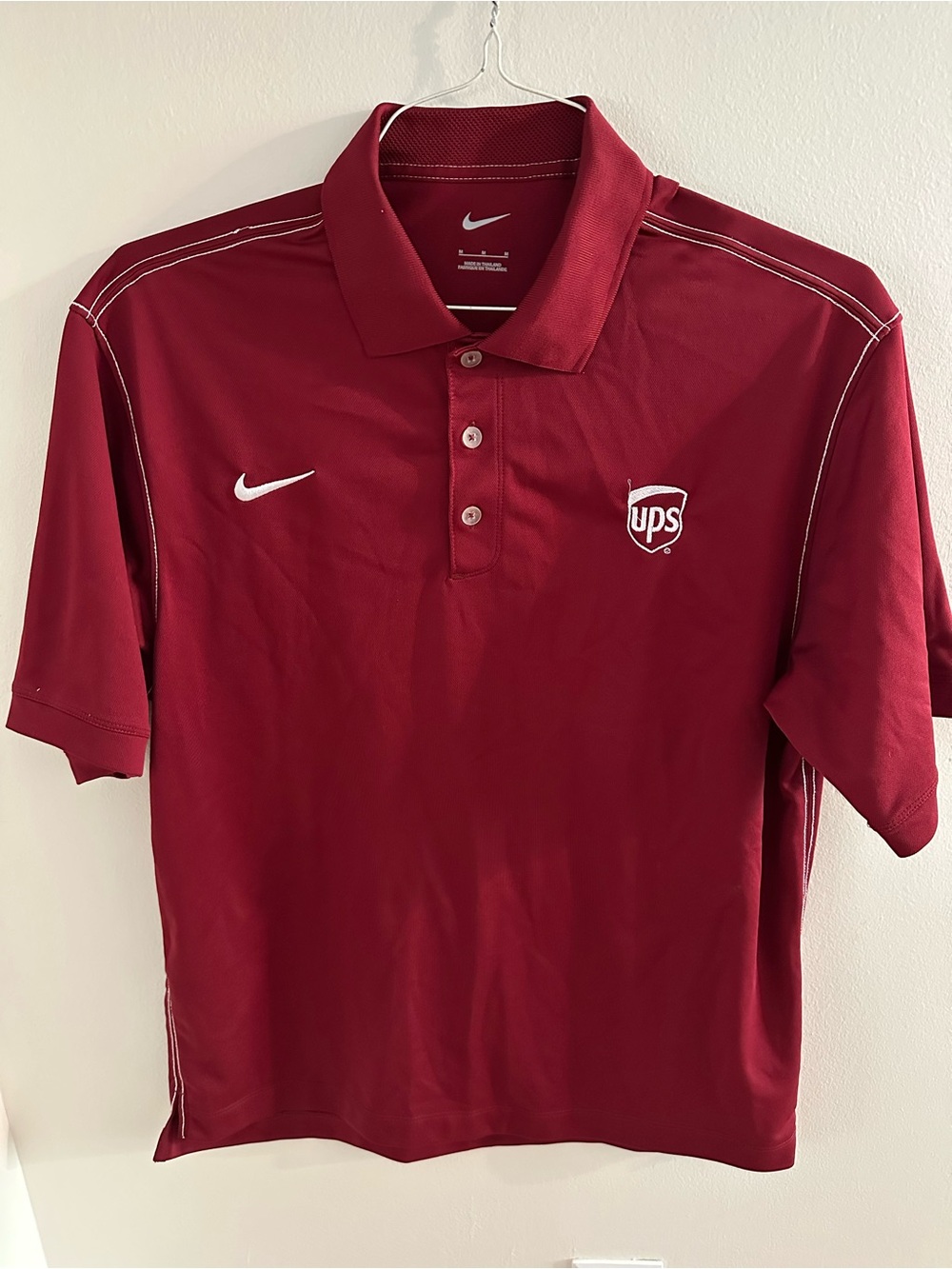 Nike Men's Maroon Polo with White Logos